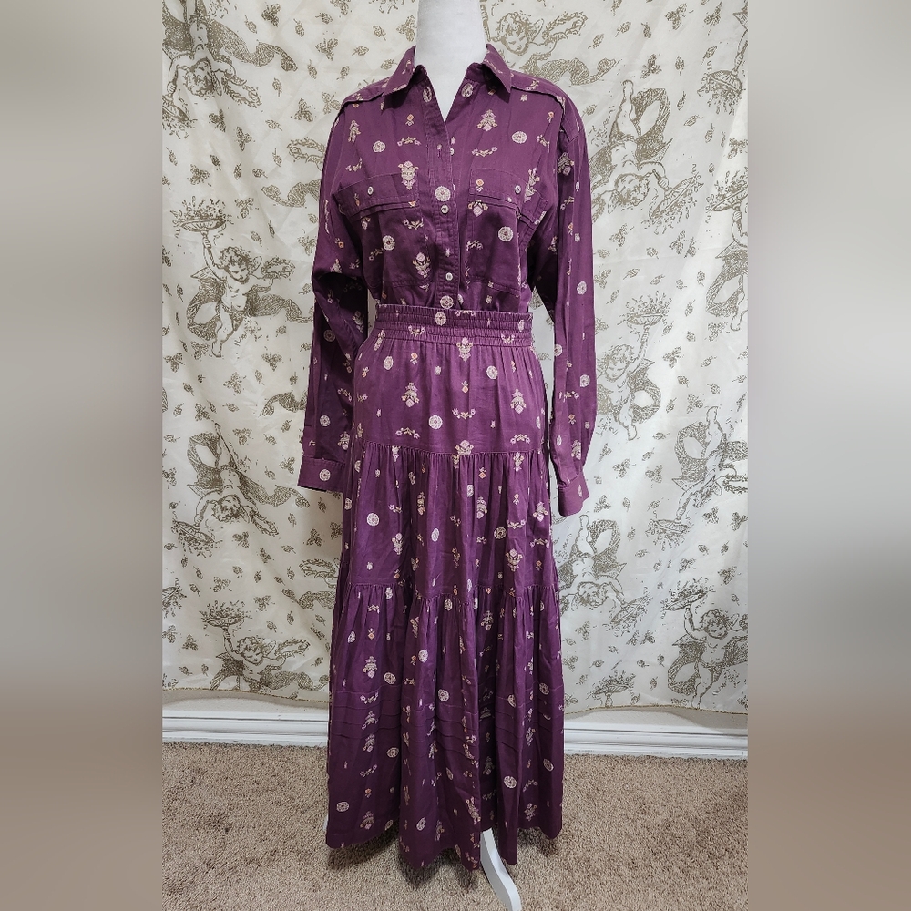 Vintage Liz Claiborne Prairie Long Sleeve Maxi Skirt Skirt Set Size Medium